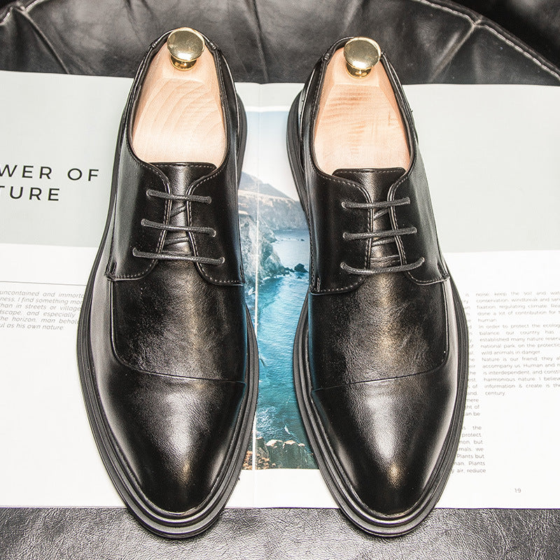 Men's Breathable Korean Style Trendy Business Formal Wear Leather Shoes