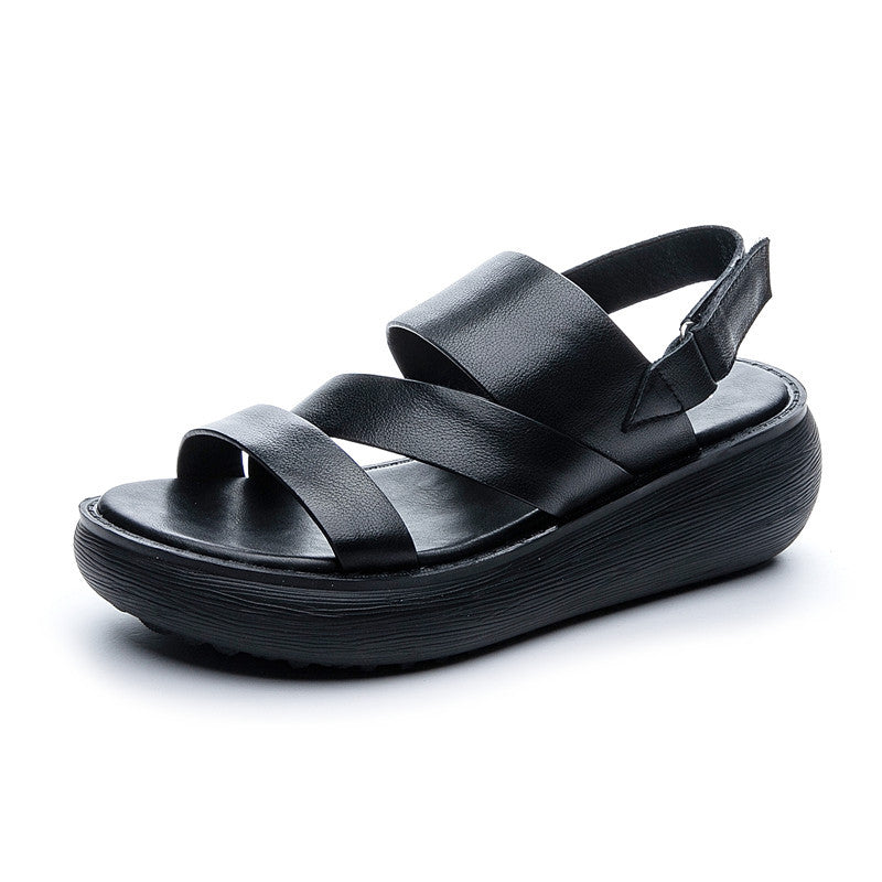 Women's Fashion Flat Mid Open Toe Thick-soled Sandals