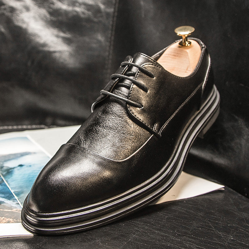 Men's Breathable Korean Style Trendy Business Formal Wear Leather Shoes