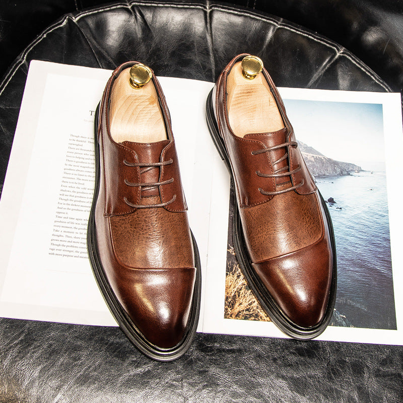 Men's Breathable Korean Style Trendy Business Formal Wear Leather Shoes