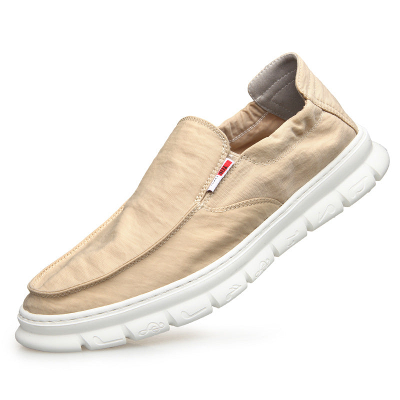 Men's Cloth Green Versatile Lightweight Soft Sole Lazy Comfortable Sneakers
