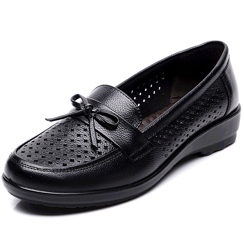 Women's Genuine Hole Breathable Closed Toe Flat Sandals