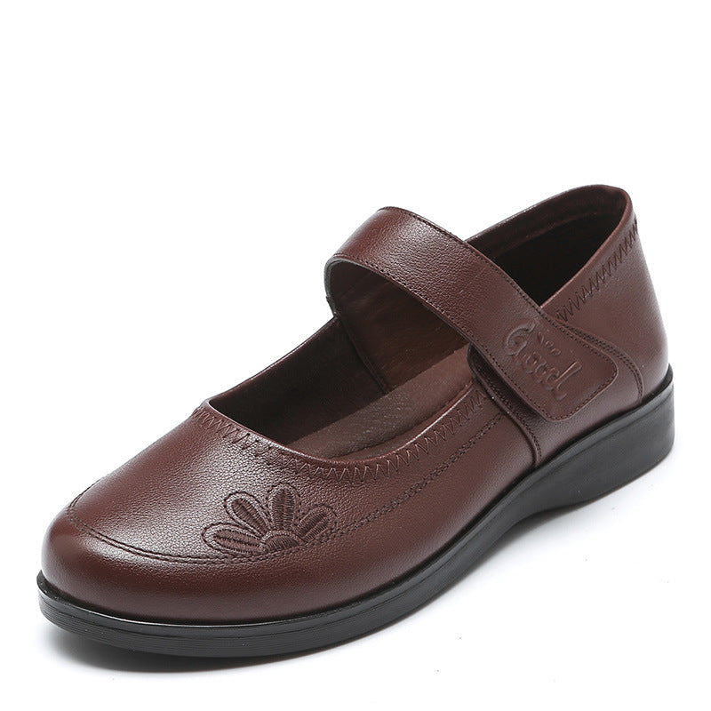 Women's & Men's Mom Genuine Soft Bottom Retro Flat Women's Shoes