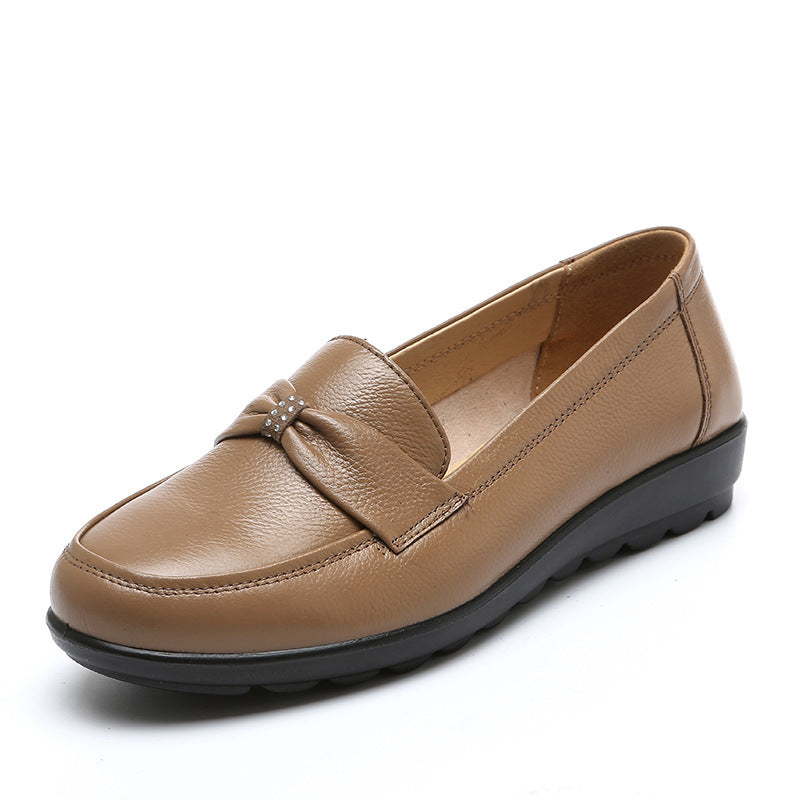 Women's Low-cut Slip-on Soft Bottom Mom Flat Casual Shoes