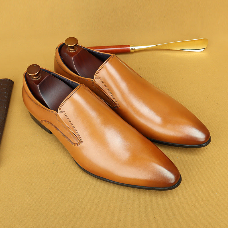 Men's Formal Business First Layer Cowhide Breathable Leather Shoes