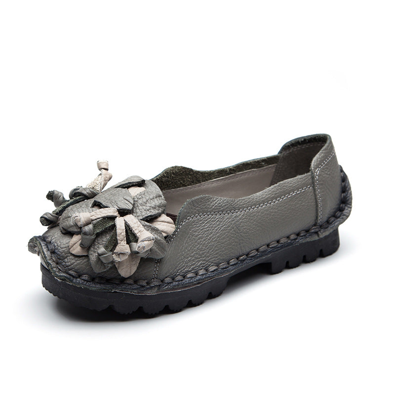 Women's Style Mom Genuine Soft Bottom Shallow Mouth Casual Shoes