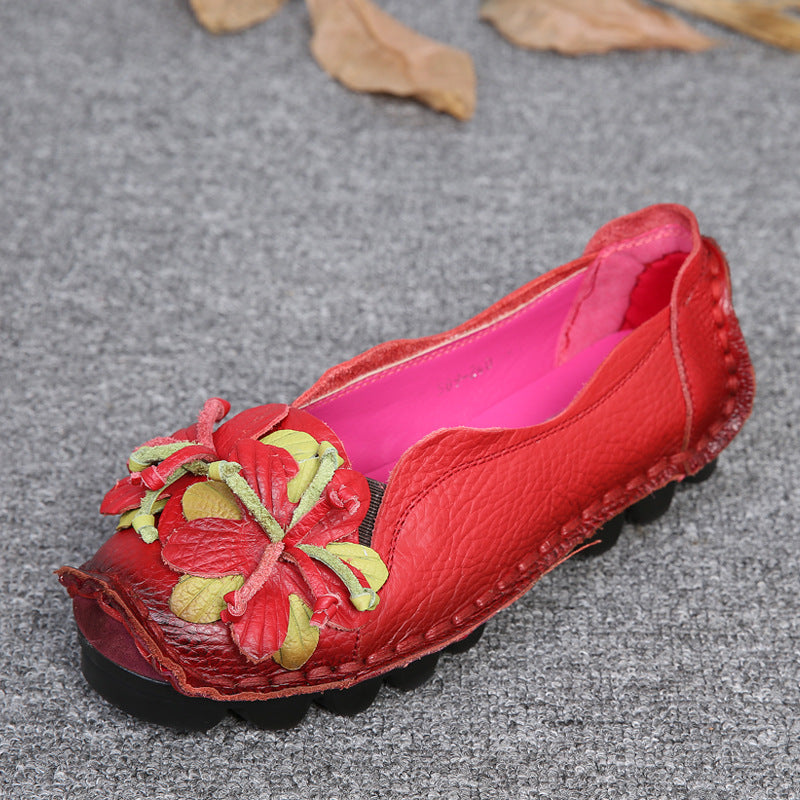 Women's Style Mom Genuine Soft Bottom Shallow Mouth Casual Shoes