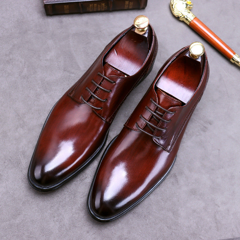 Men's Promotion Genuine Business Formal Wear British Lace Leather Shoes