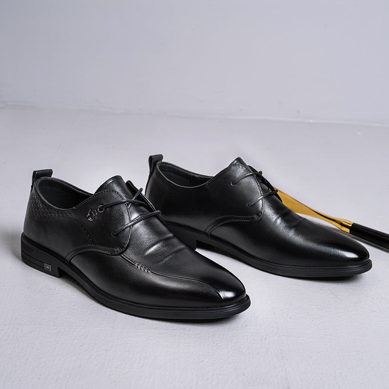 Men's Cowhide Small Size Four Genuine Dress Leather Shoes