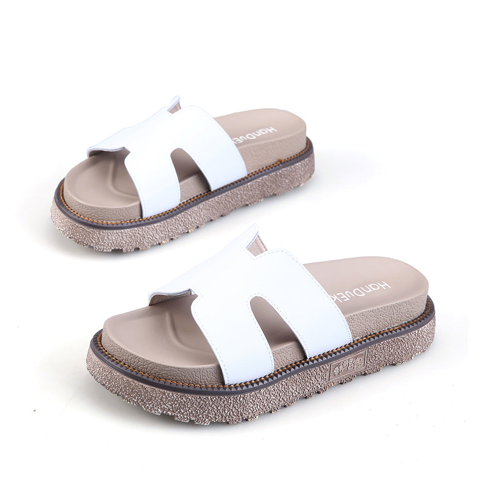 Women's Summer Flat Round Toe Platform Roman Sandals