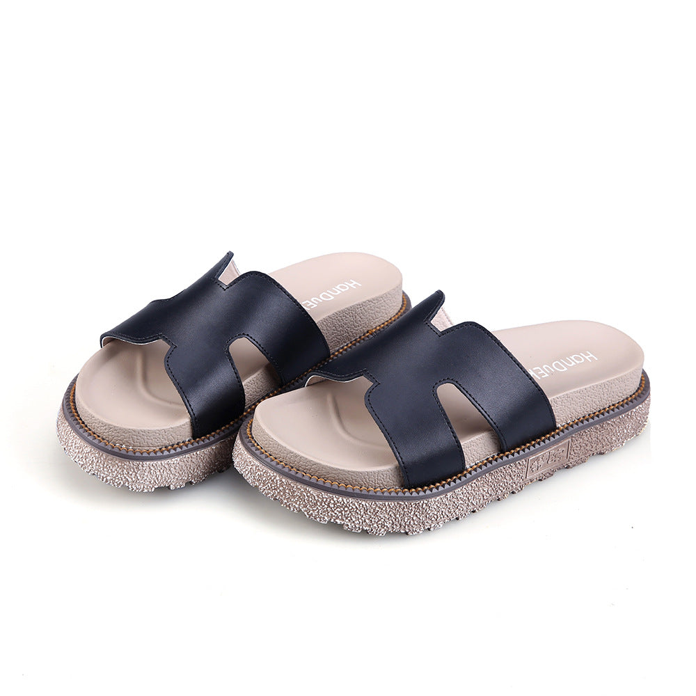 Women's Summer Flat Round Toe Platform Roman Sandals