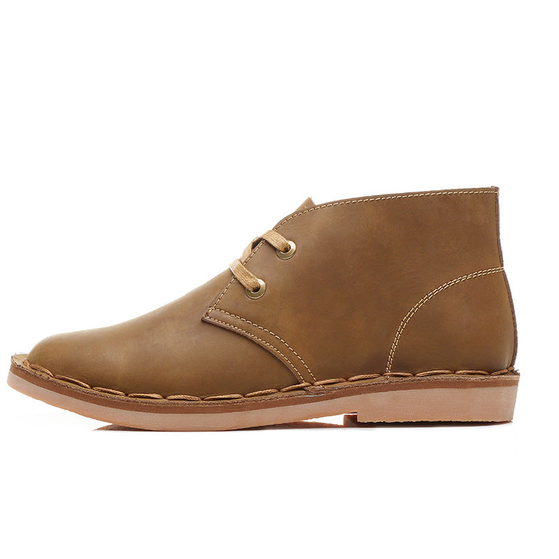 Men's British Desert Round Head Worker Crazy Casual Shoes