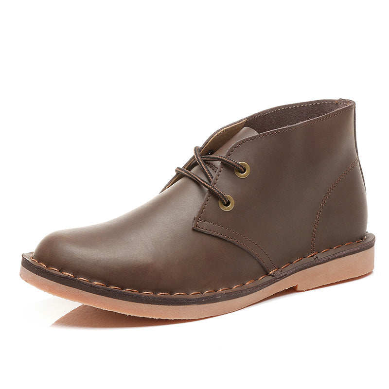 Men's British Desert Round Head Worker Crazy Casual Shoes