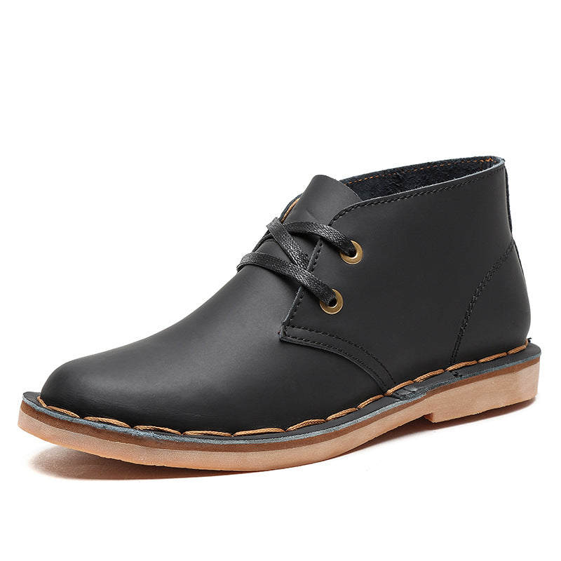 Men's British Desert Round Head Worker Crazy Casual Shoes