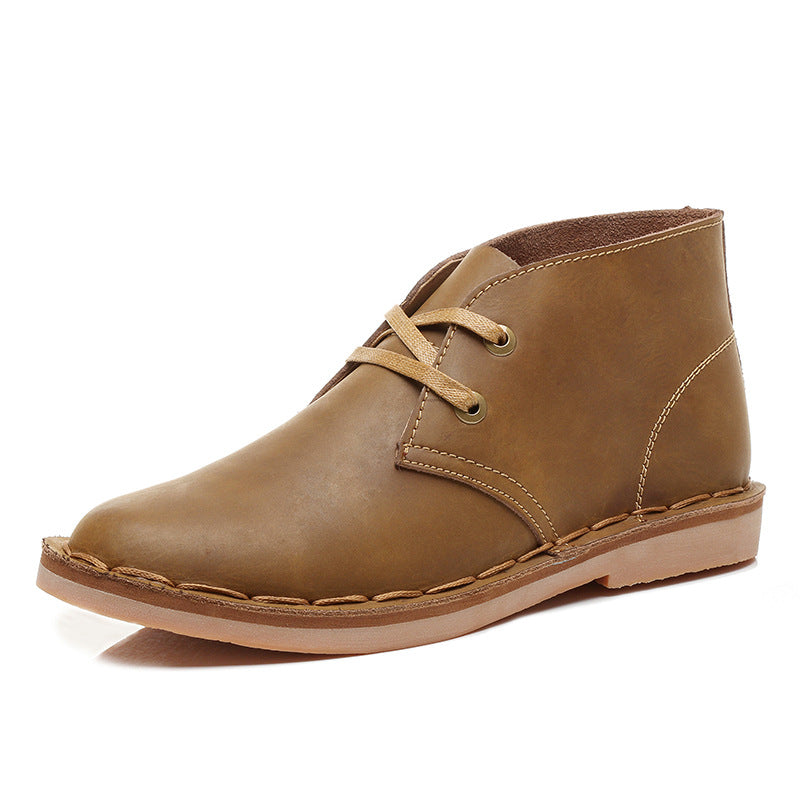 Men's British Desert Round Head Worker Crazy Casual Shoes