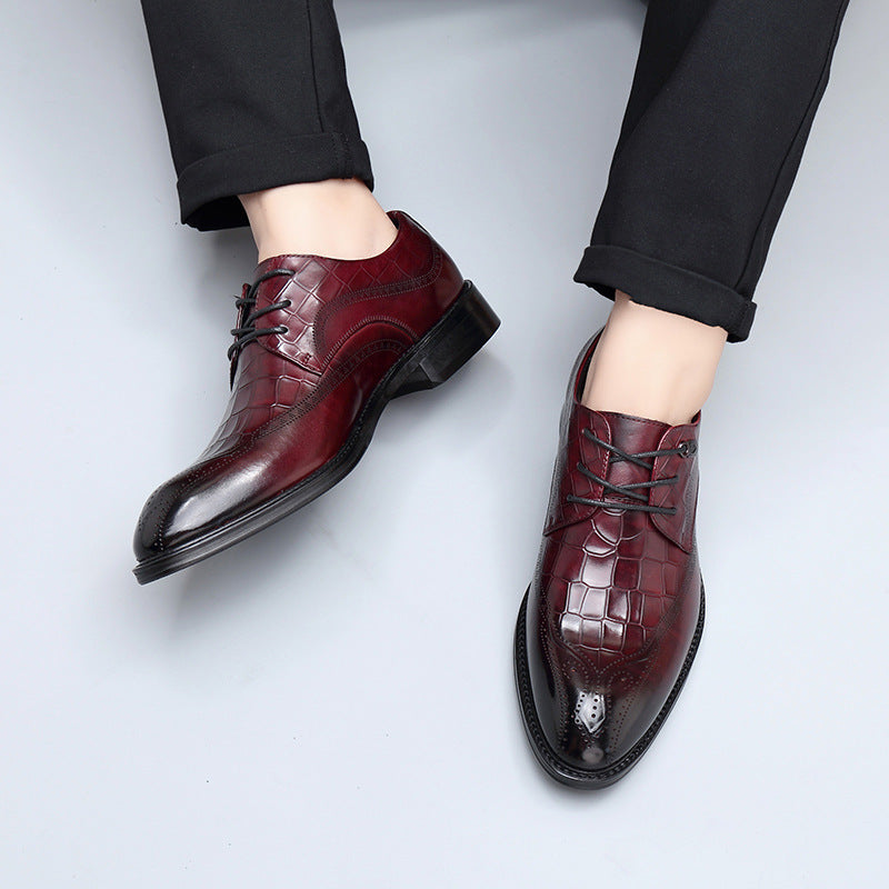 Men's Genuine Brogue Business Autumn British Dress Leather Shoes