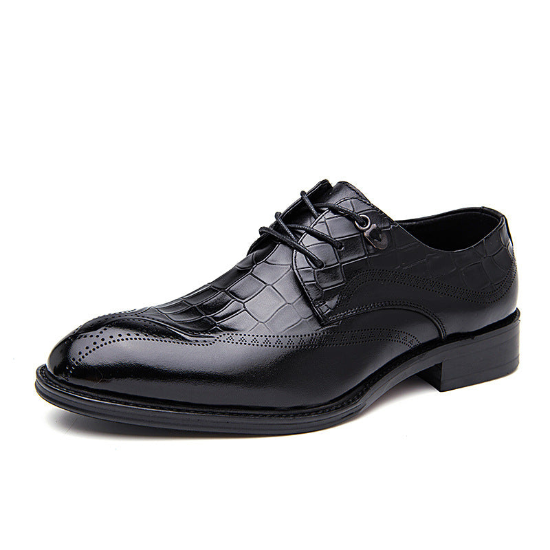 Men's Genuine Brogue Business Autumn British Dress Leather Shoes