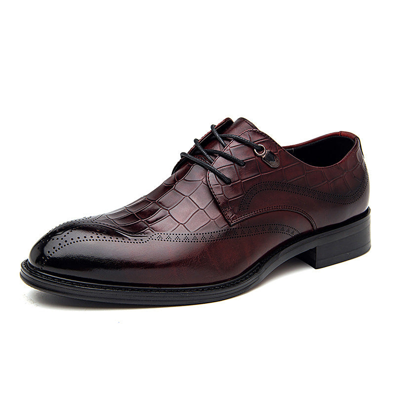 Men's Genuine Brogue Business Autumn British Dress Leather Shoes