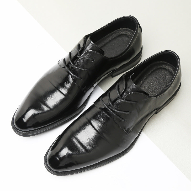Men's Spring First Layer Cowhide Formal Business Leather Shoes