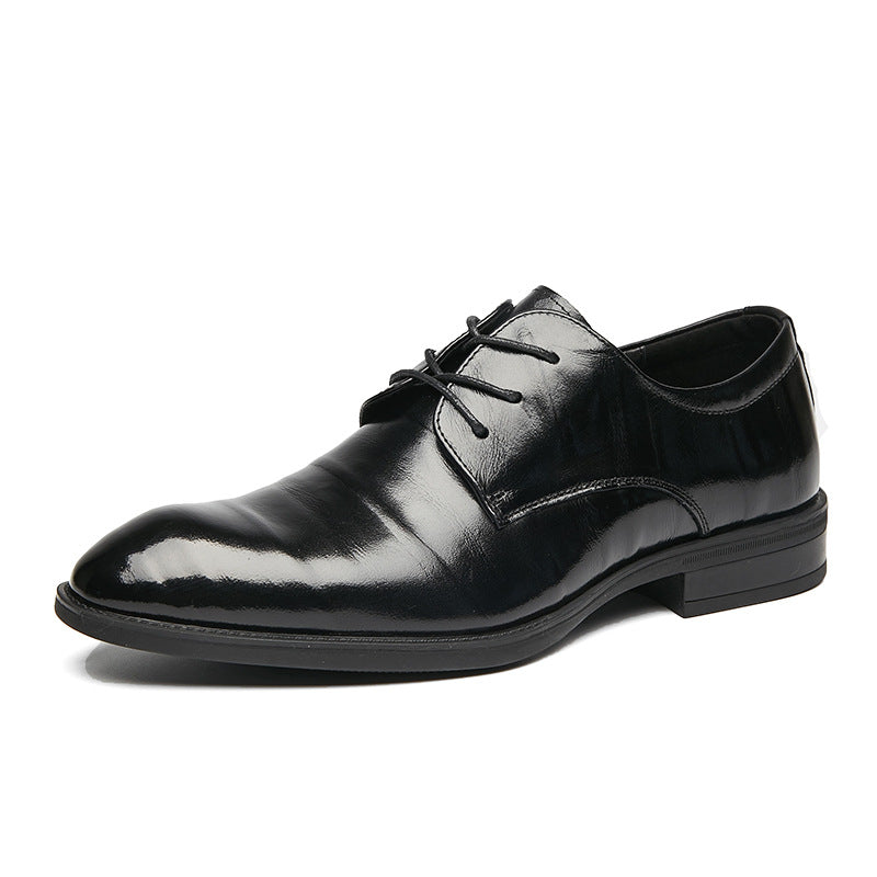 Men's Spring First Layer Cowhide Formal Business Leather Shoes