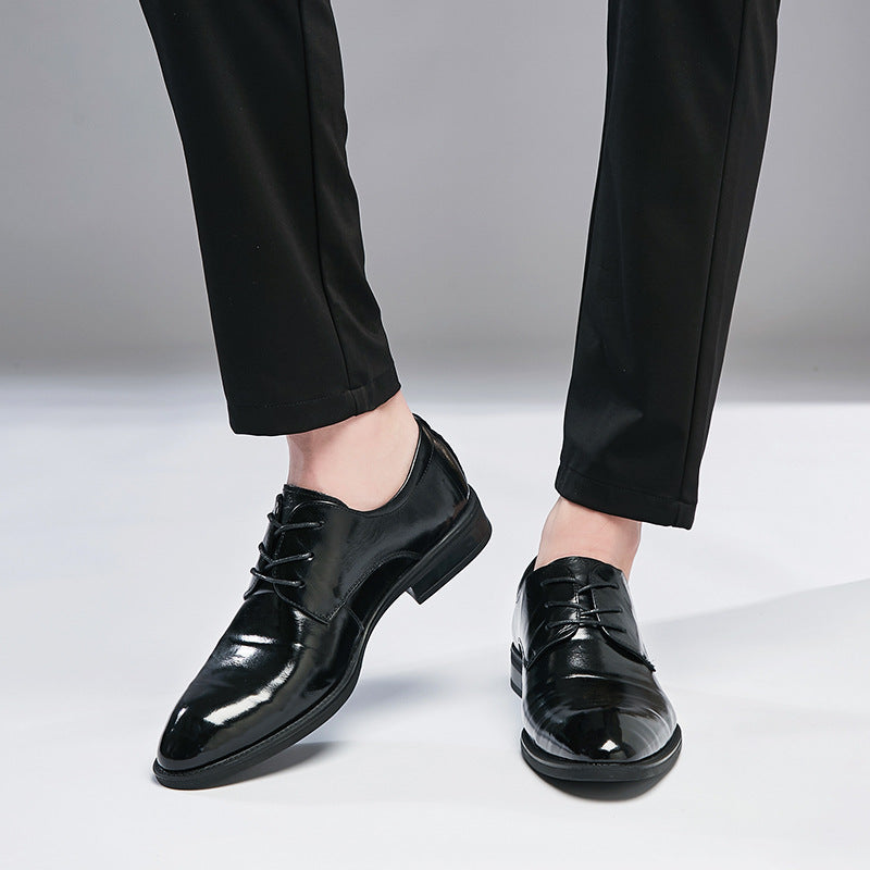 Men's Spring First Layer Cowhide Formal Korean Men's Business Leather Shoes
