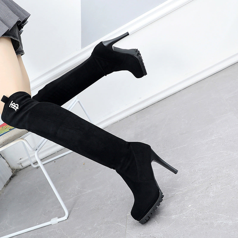 Waterproof Platform Slimming Legs Knee-high Socks Boots