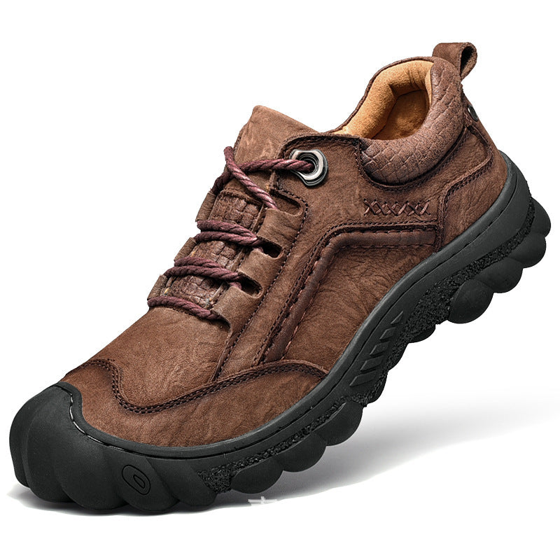 Men's Layer Cowhide Thick Bottom Sports Outdoor Casual Shoes