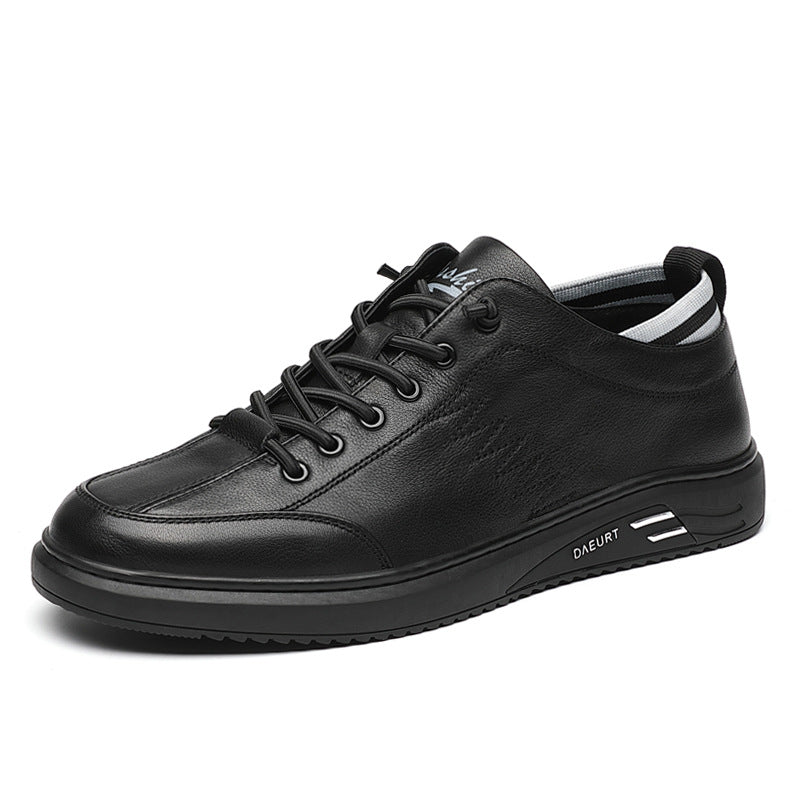 Men's Fleece-lined First Layer Cowhide Warm Casual Shoes