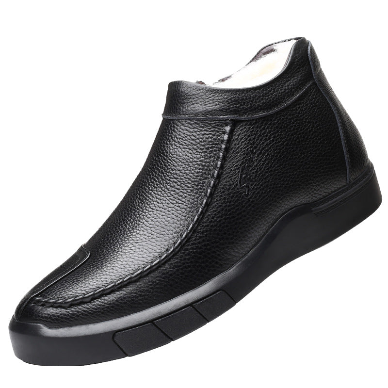 Men's Winter First Layer Cowhide Wool Cotton Men's Shoes