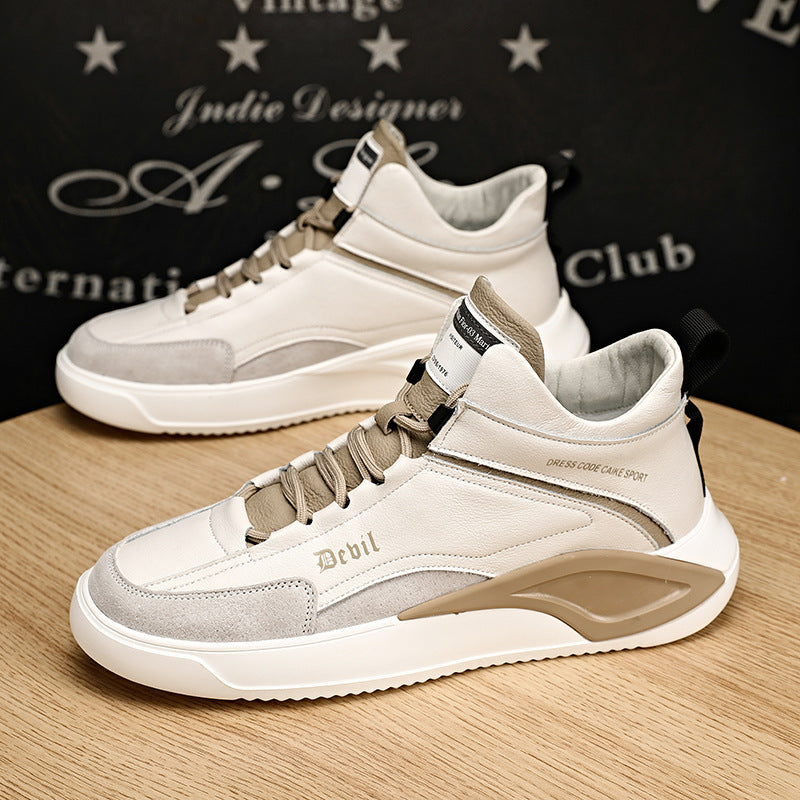 Men's Cotton Genuine Made Korean Fashion Spring Sports Board Thick Sneakers