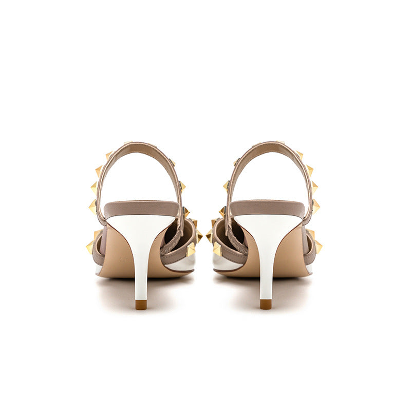 Women's Summer Toe Cap Stilettos Rivet Strap Heels