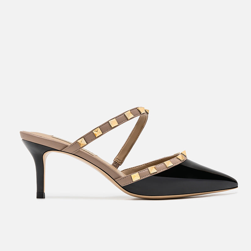 Women's Summer Toe Cap Stilettos Rivet Strap Heels