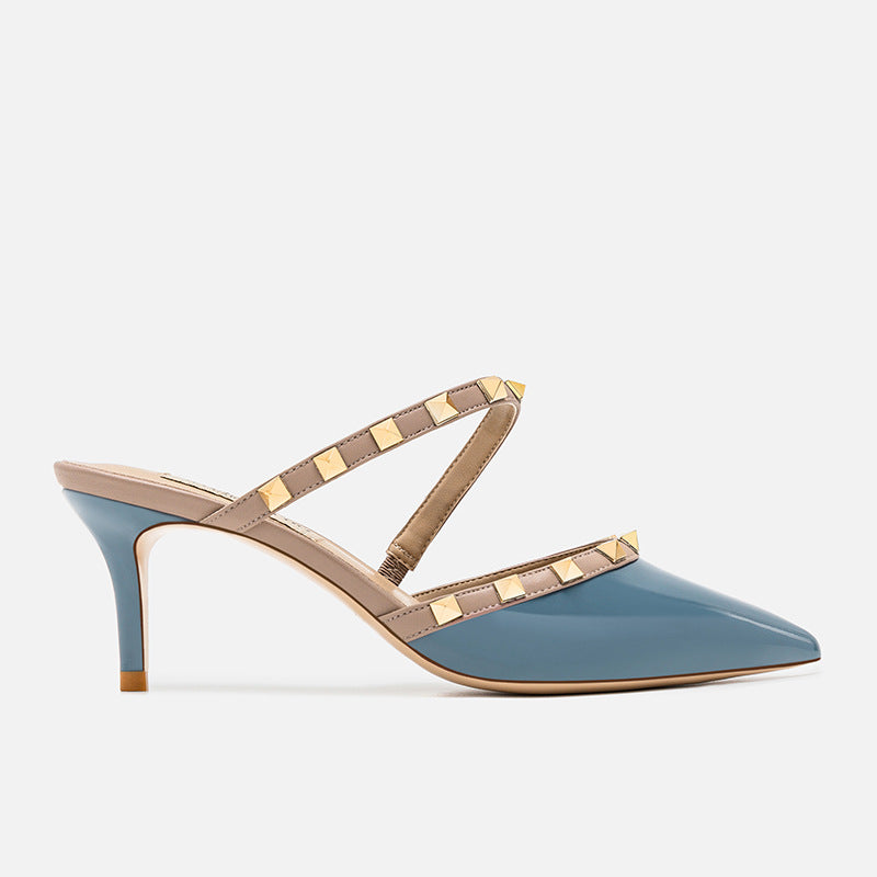 Women's Summer Toe Cap Stilettos Rivet Strap Heels