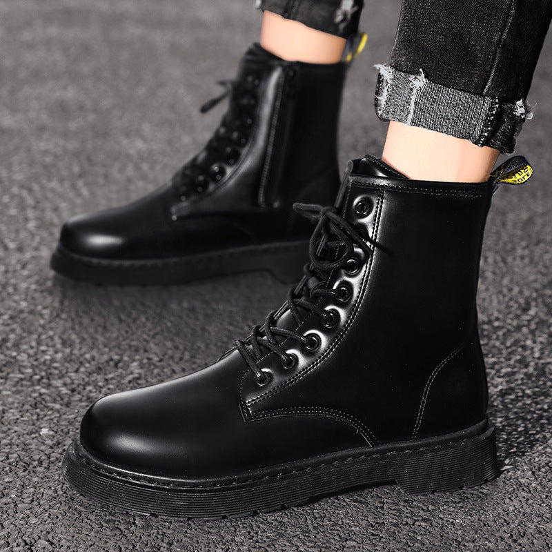 Men's Martin Zipper Machine Round Toe Trendy Boots