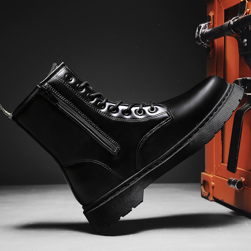 Men's Martin Zipper Machine Round Toe Trendy Boots