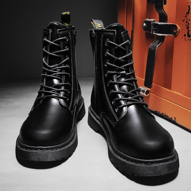 Men's Martin Zipper Machine Round Toe Trendy Boots