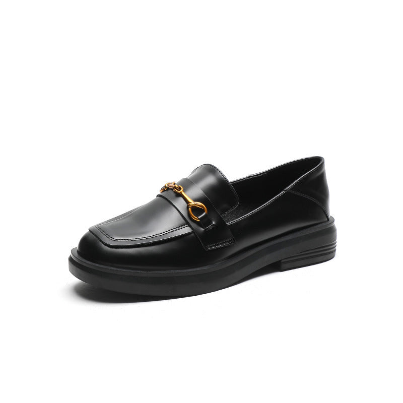 Women's Autumn British Style Fleece-lined Korean Thick Casual Shoes