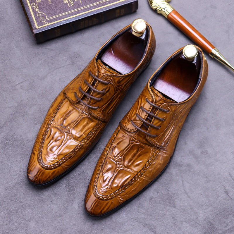 Men's Promotion Plus Size Embossed Business Formal Leather Shoes