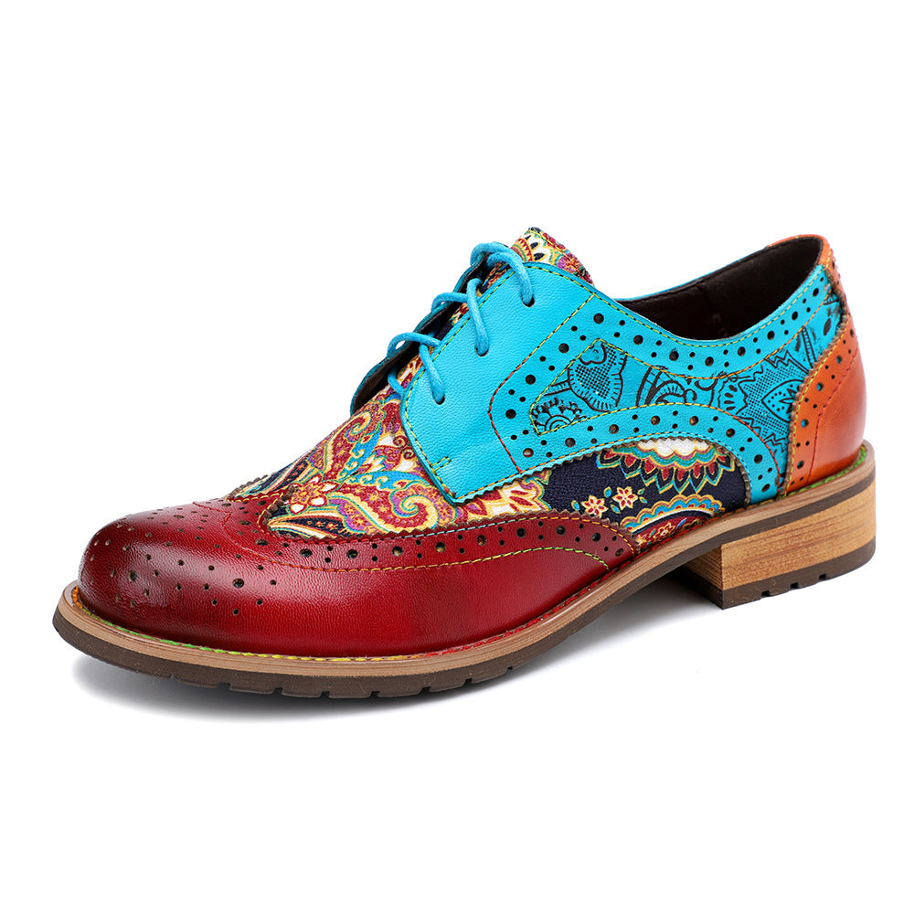 Export College Style Retro Ethnic Brogue Women's Shoes