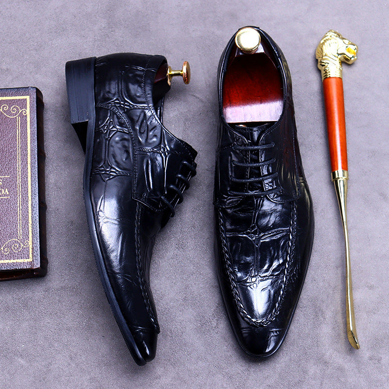 Men's Promotion Plus Size Embossed Business Formal Leather Shoes
