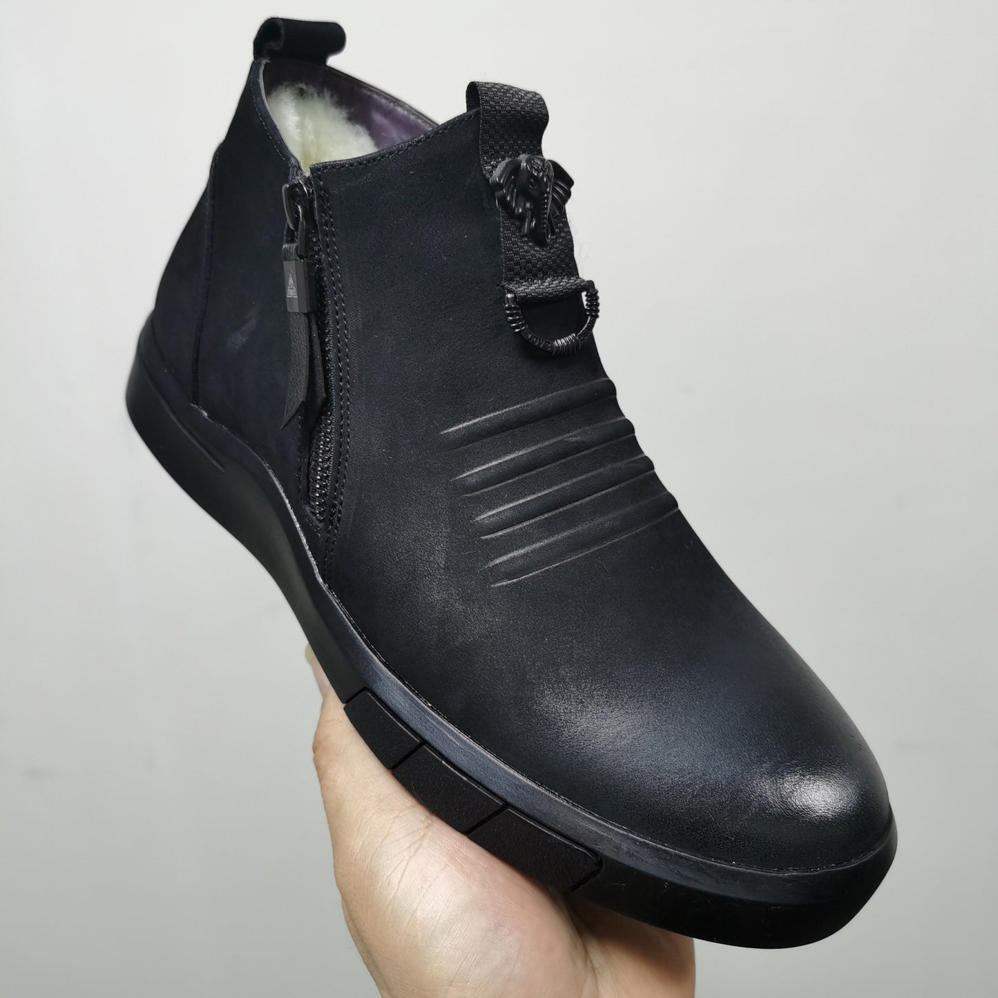 Men's Genuine Wool Cotton Chelsea Fur Warm Men's Shoes