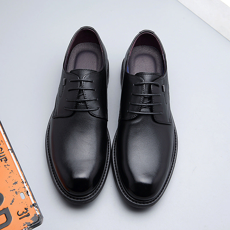 Men's First Layer Cowhide Business Formal Wear Leather Shoes