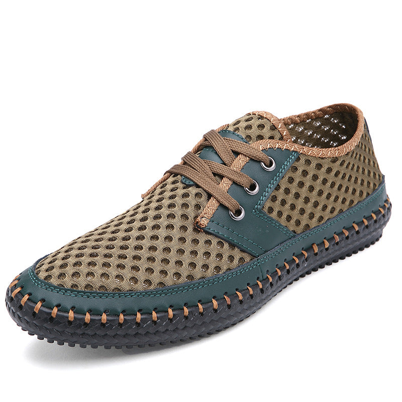 Men's Mesh Lightweight Slip-on Large Sports Soft Leather Shoes