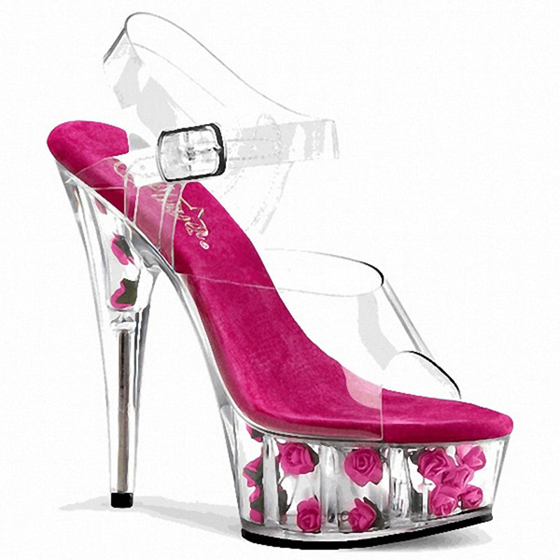 Women's Fashion Rose Nightclub High Peep Toe Sandals