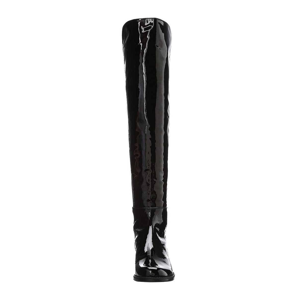 Women's Original Patent Knight High Knee-high Patchwork Boots