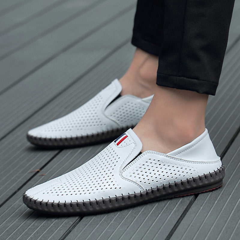 Men's Summer Soft Bottom Outdoor Breathable Hollow Perforated Casual Shoes