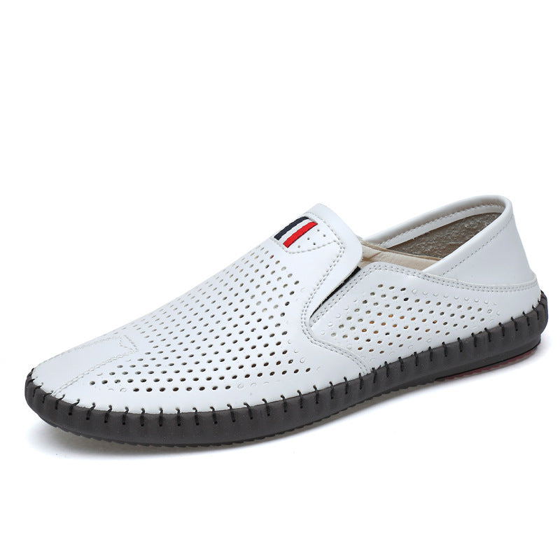 Men's Summer Soft Bottom Outdoor Breathable Hollow Perforated Casual Shoes