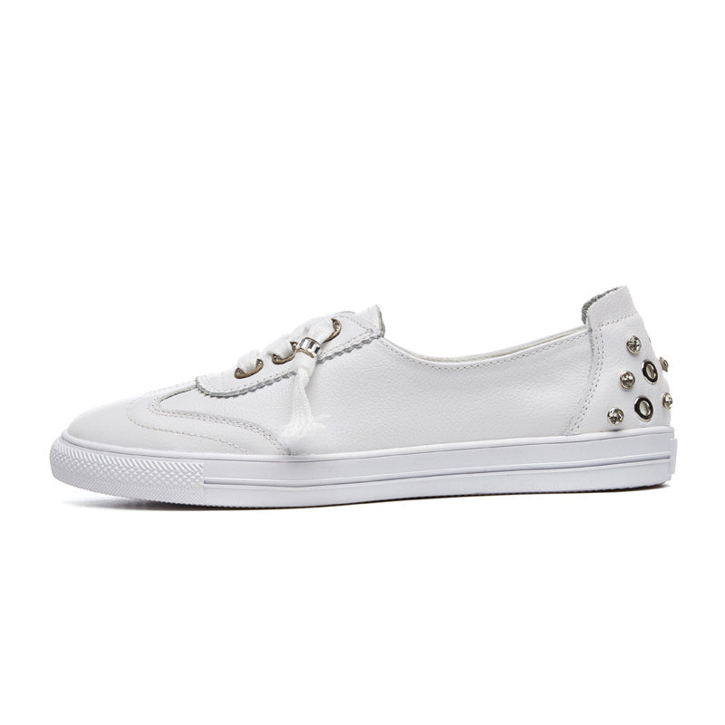 Women's Low-cut White Korean Style Flat Plus Men's Shoes