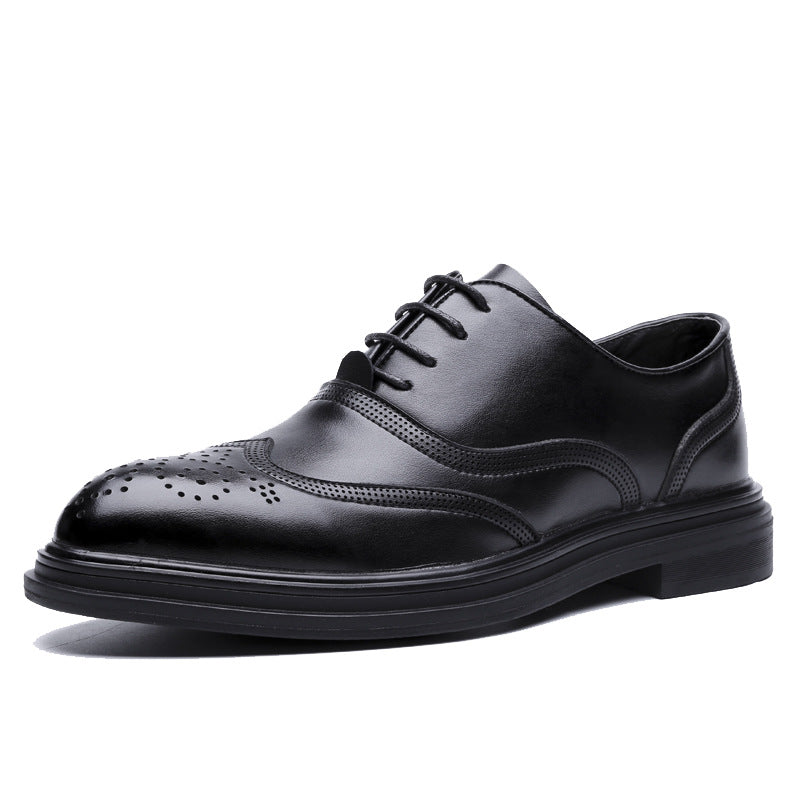 Men's Mori Autumn Korean Pointed Business British Brogue Men's Shoes