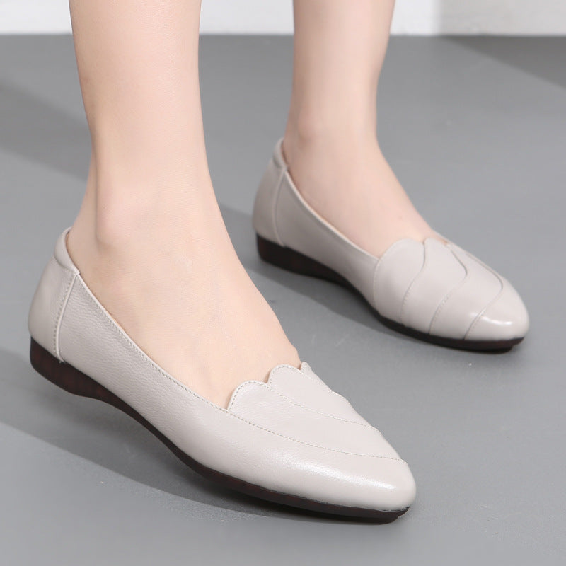 Women's Mom Genuine Soft Bottom Comfortable Flat Casual Shoes
